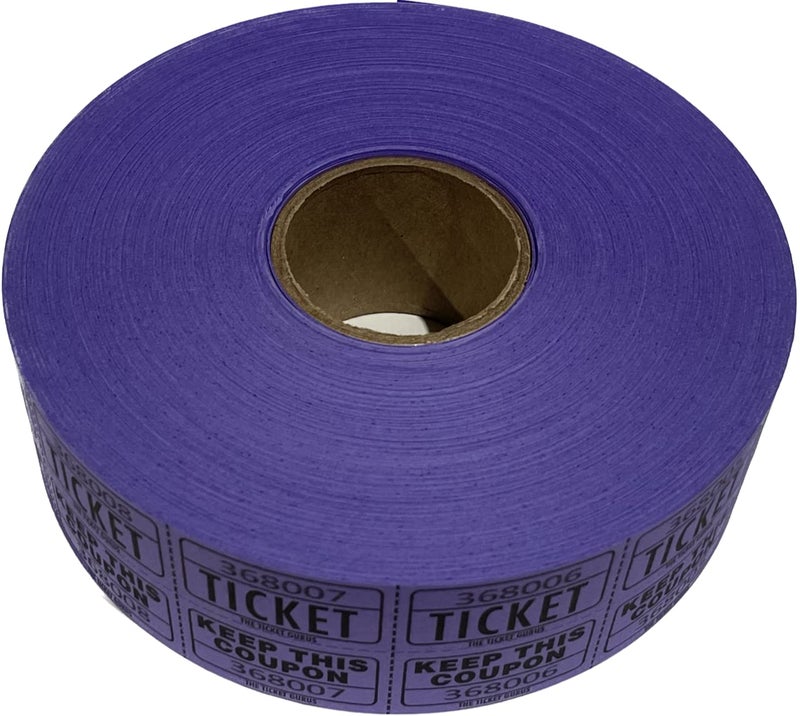 The Ticket Gurus The Ticket GURU-Large Number Raffle 50/50 TICKETS-2000/ROLL (Purple) - Image 2